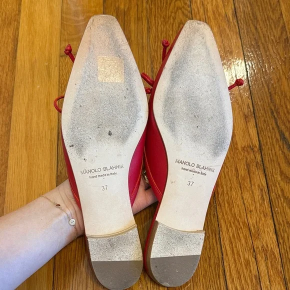 Manolo Blahnik square toe Ballerimu SZ 37 - Picture 4 of 7